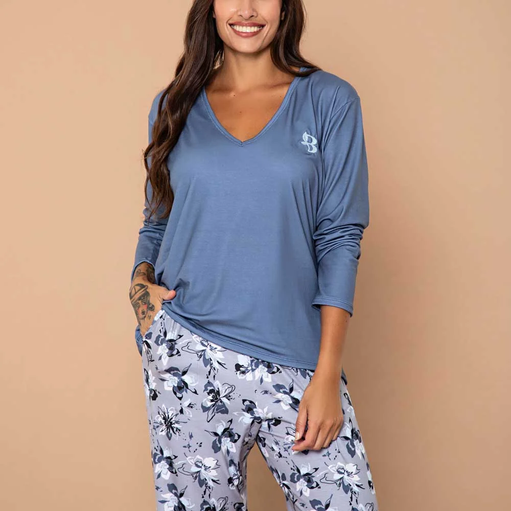 PIJAMA M/L PANTALON ESTAMPADO