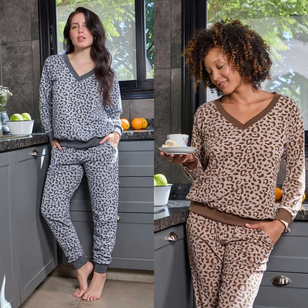 PIJAMA M/L MODAL ANIMAL PRINT
