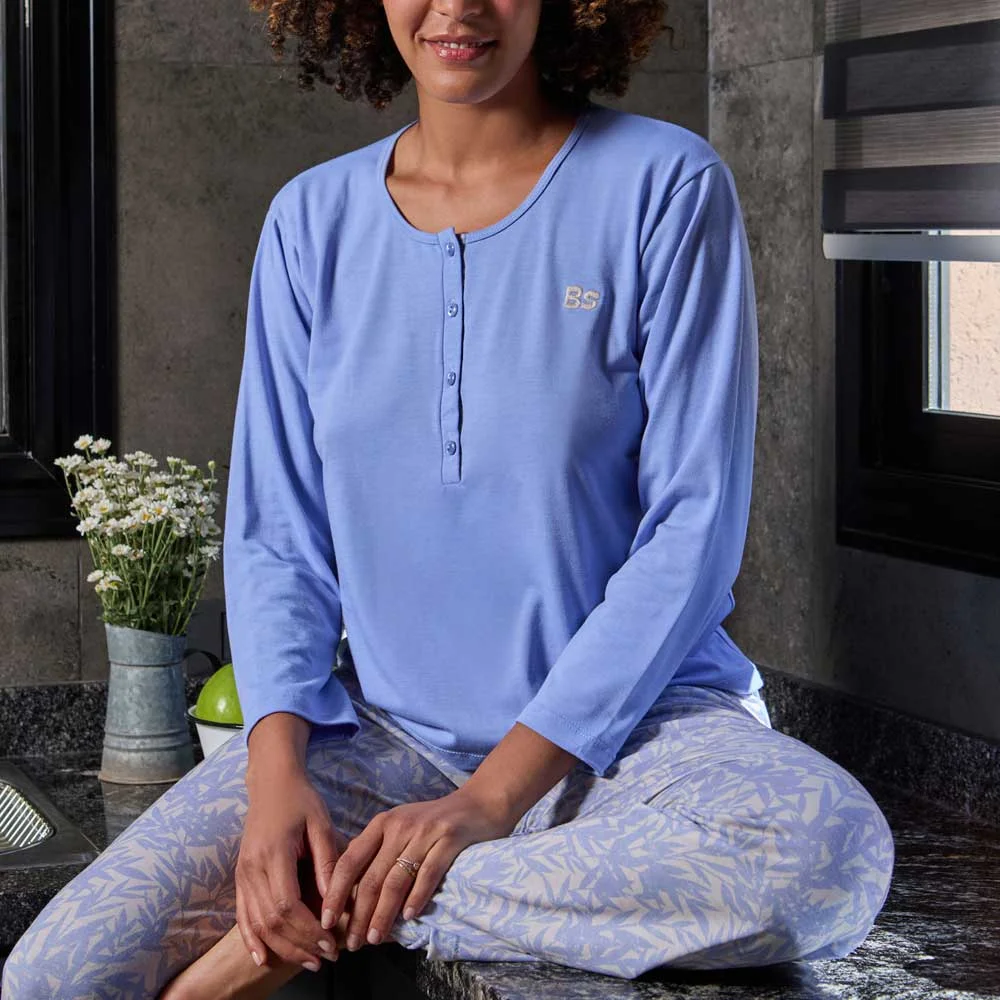 PIJAMA M/L MODAL PANTALON ESTAMPADO
