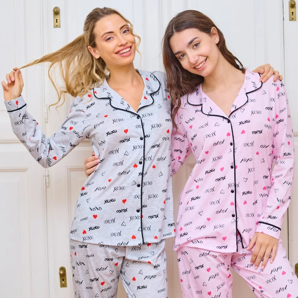 PIJAMA M/L abotonado estampado