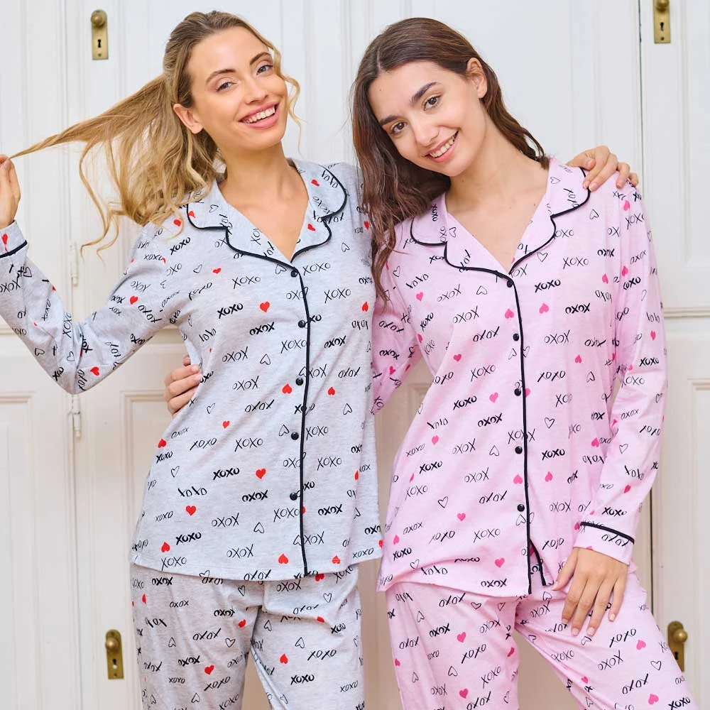 PIJAMA M/L abotonado estampado