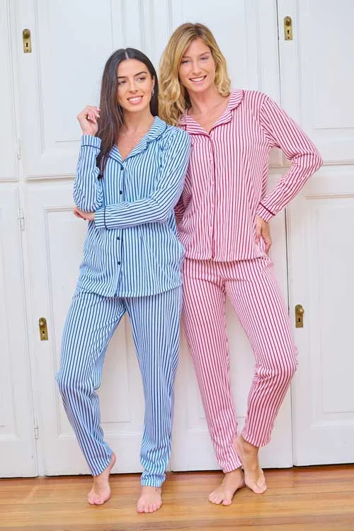 pijama m/l abotonado rayado
