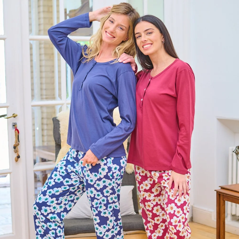 PIJAMA M/L LISO C/CARTERA