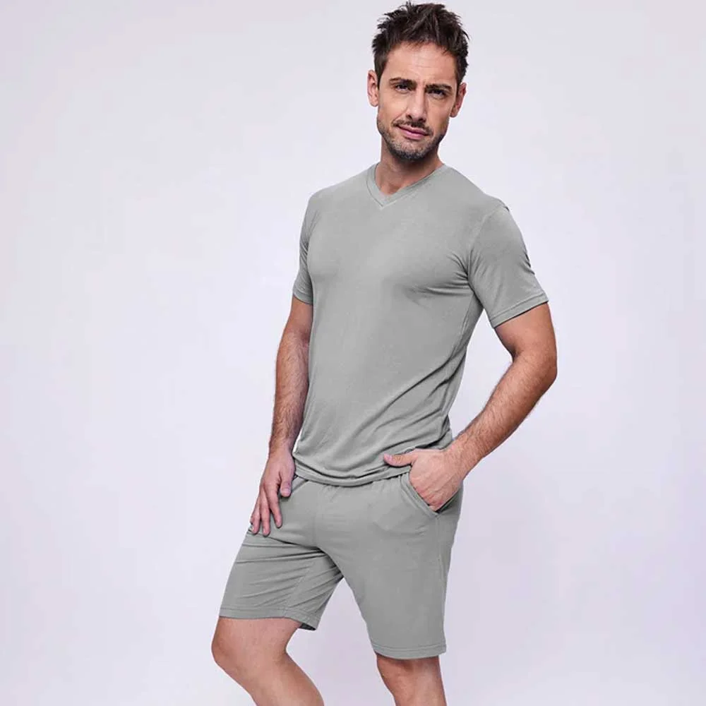 Alternative view of pijama m/corta c/v bambu/elastano