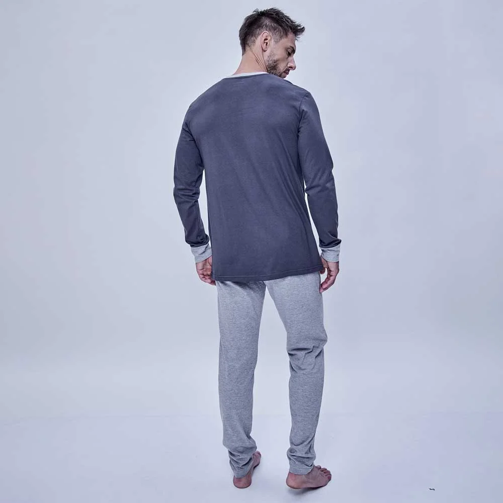pijama m/l algodon melange - Imagen 3