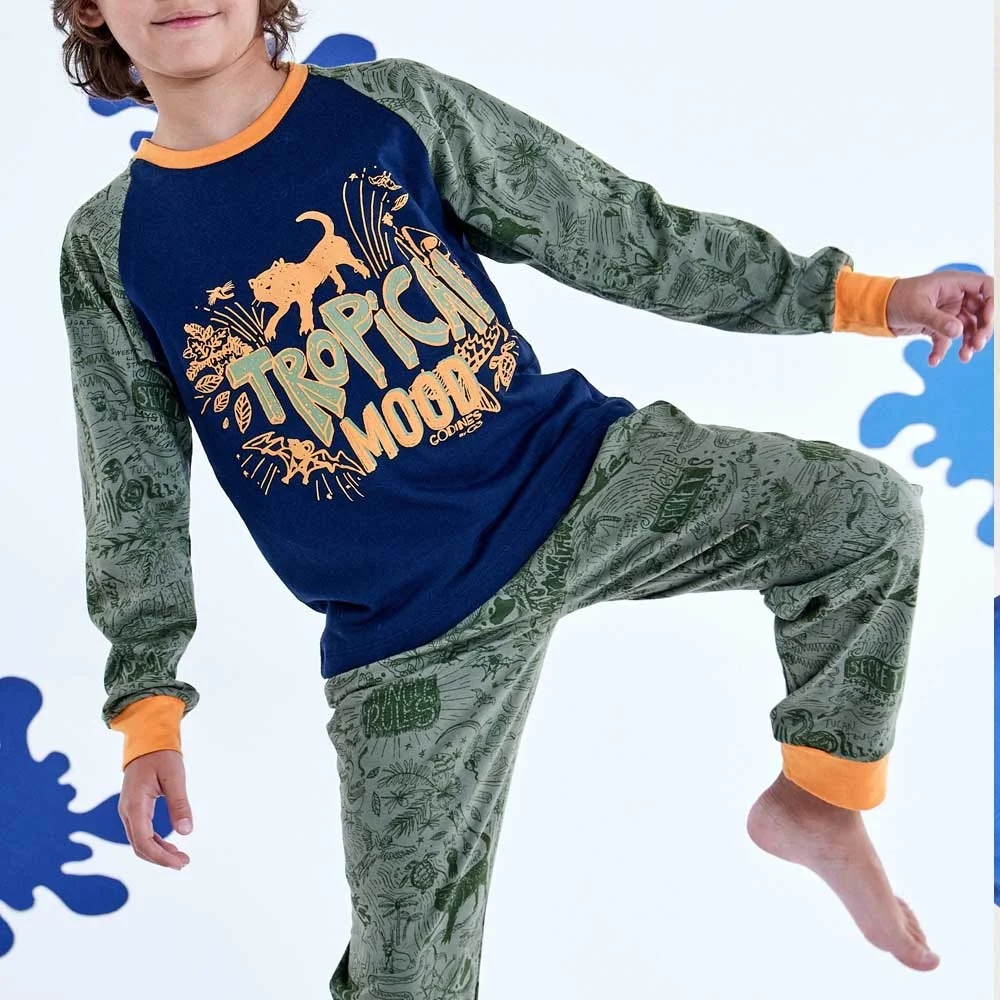 pijama m/l estampa selva