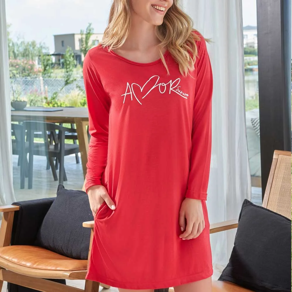 camison m/l c/bolsillo amor