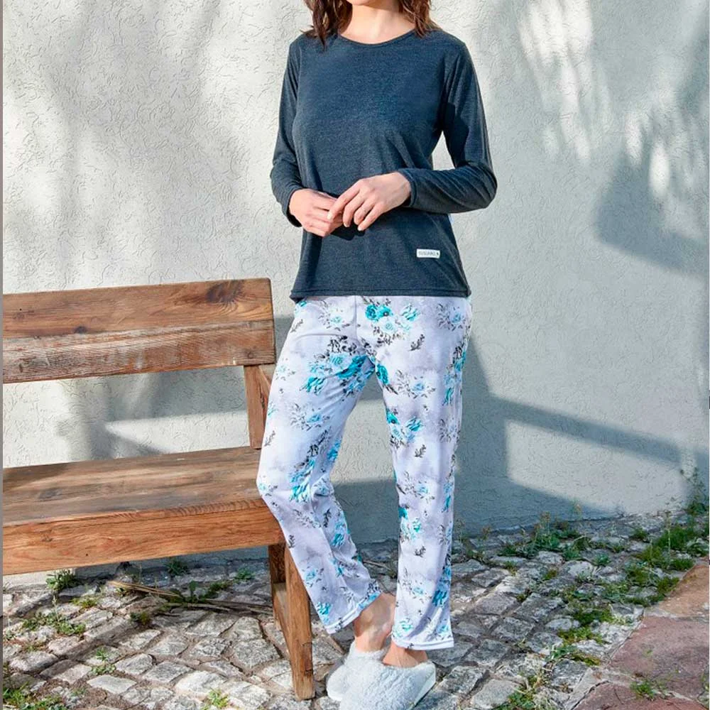 pijama m/l 5-6-7-8 estampa flores