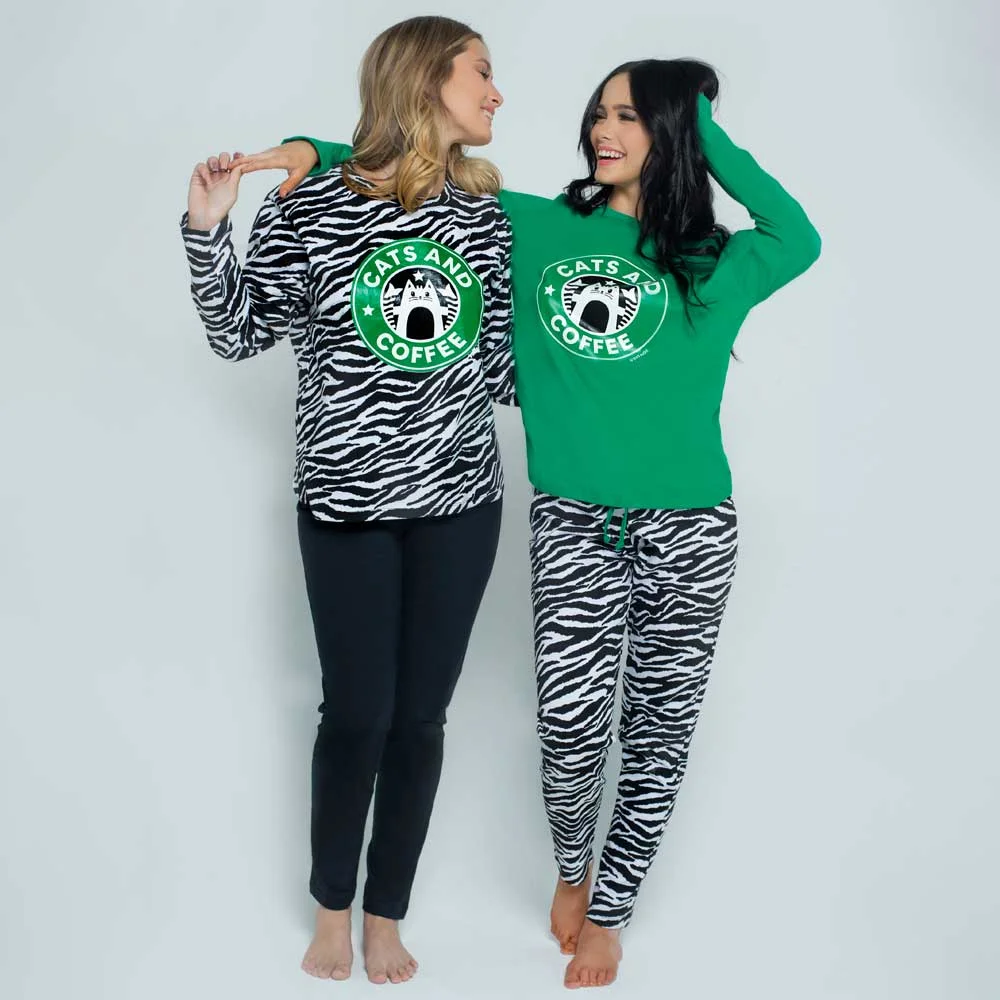 PIJAMA M/L JUVENIL CATS AND COFFEE